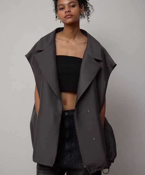 Wオーガンジィ・ボリュームテーラードジレ