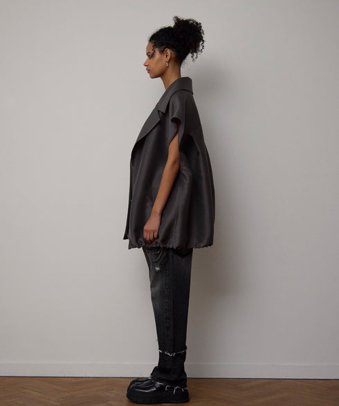 Wオーガンジィ・ボリュームテーラードジレ