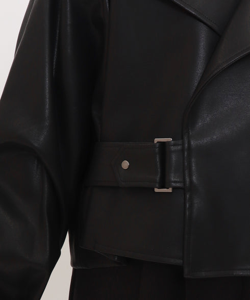 【10.9 InstaLIVE Pickup】マットレザー・ライダースブルゾン