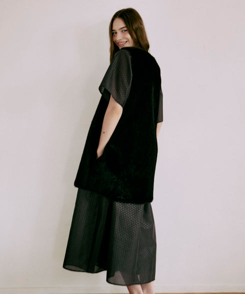 ポルカドット・ボリュームギャザーワンピース