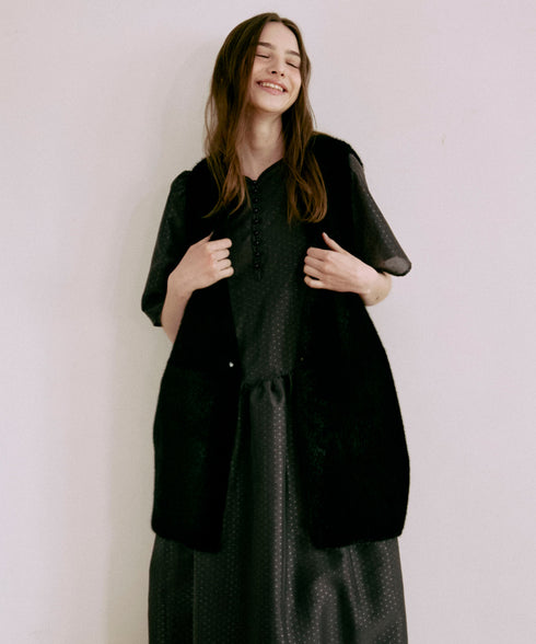 ポルカドット・ボリュームギャザーワンピース