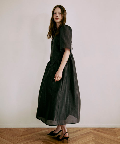 ポルカドット・ボリュームギャザーワンピース