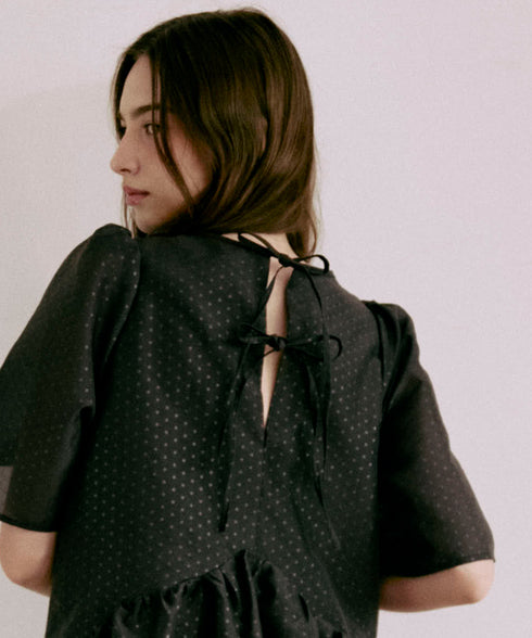 ポルカドット・ボリュームギャザーワンピース