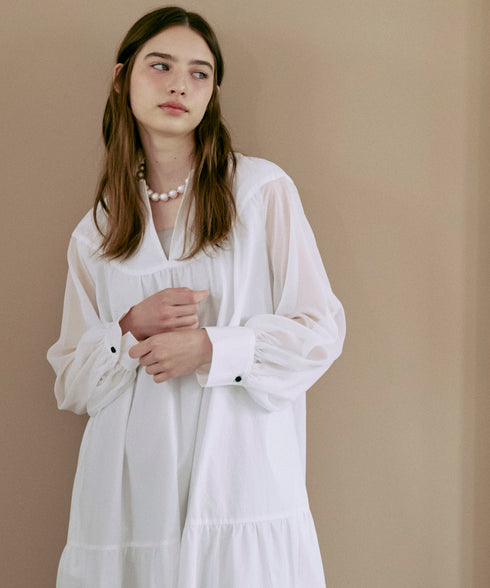 オーガニックコットン・ティアードワンピース