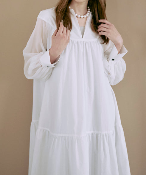 オーガニックコットン・ティアードワンピース