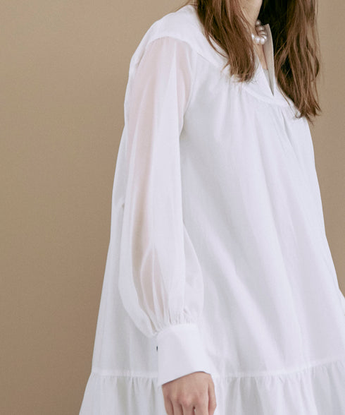 オーガニックコットン・ティアードワンピース