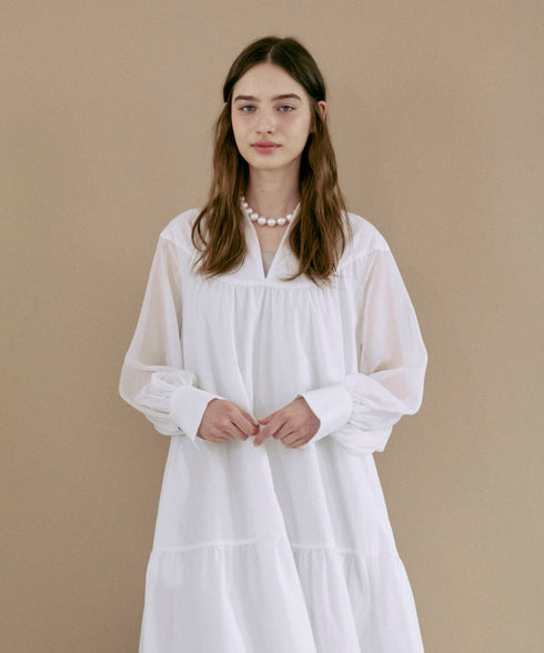 オーガニックコットン・ティアードワンピース