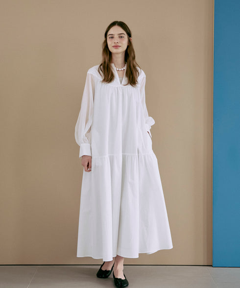 オーガニックコットン・ティアードワンピース