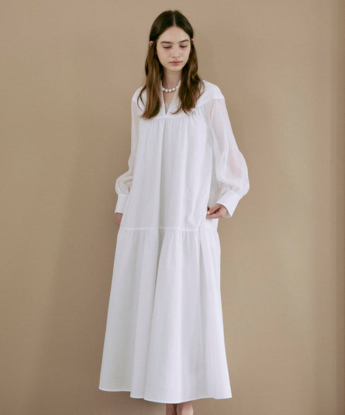 オーガニックコットン・ティアードワンピース