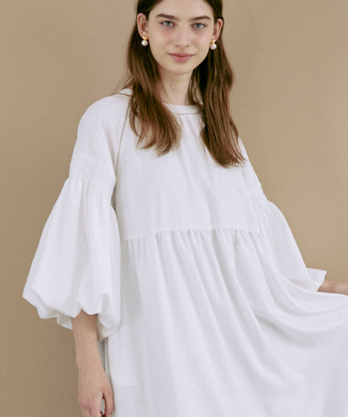 【新色追加】ランタンスリーブ・ティアードワンピース