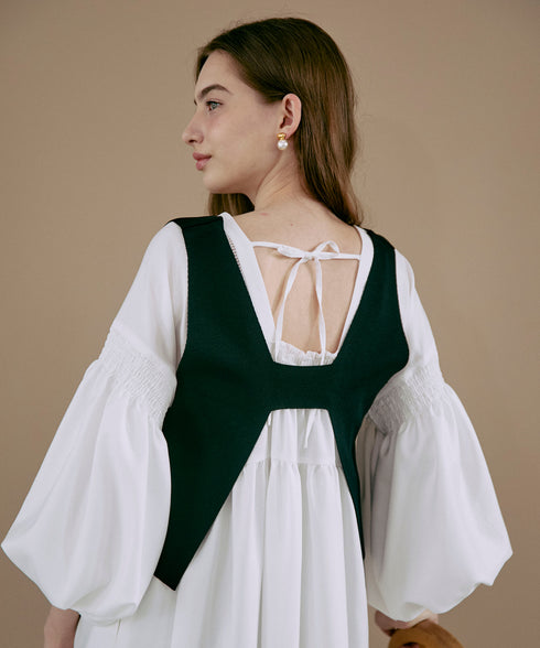 【新色追加】ランタンスリーブ・ティアードワンピース