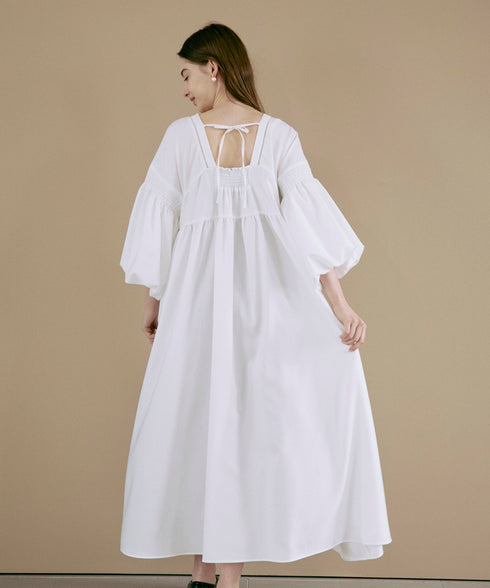 【新色追加】ランタンスリーブ・ティアードワンピース
