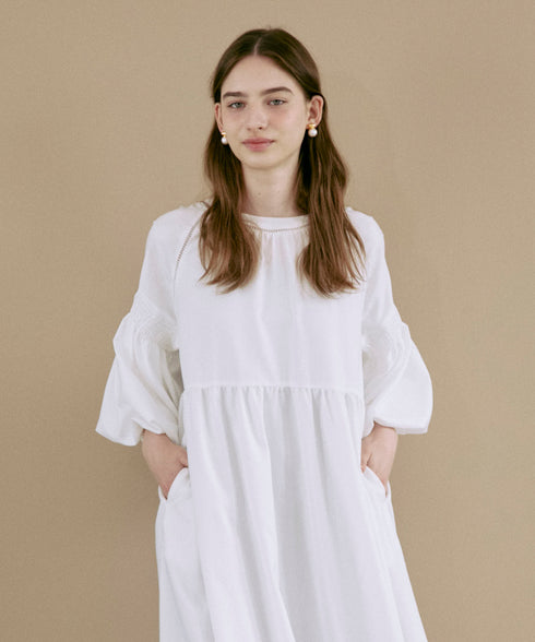 【新色追加】ランタンスリーブ・ティアードワンピース