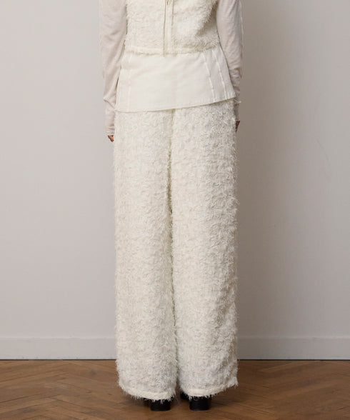 ロングシャギージャカードパンツ