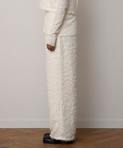 ロングシャギージャカードパンツ
