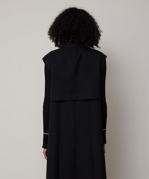 配色ラインリブニットトップス