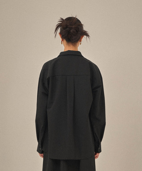 【12.8 InstaLIVE Pickup】ピンストライプ オーバーシャツ