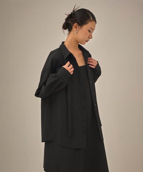 【12.8 InstaLIVE Pickup】ピンストライプ オーバーシャツ