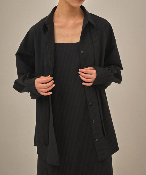 【12.8 InstaLIVE Pickup】ピンストライプ オーバーシャツ