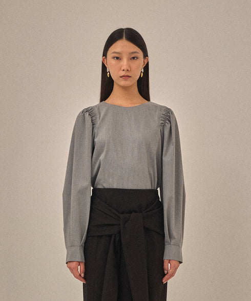 ショルダーギャザー ブラウス