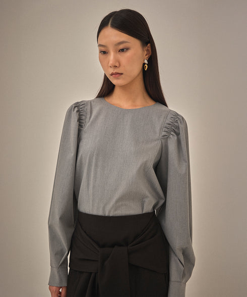 ショルダーギャザー ブラウス