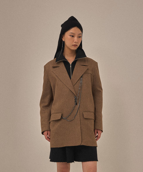 メランジカルゼテーラードジャケット(チェーンなし)