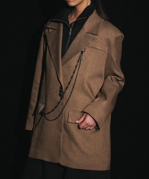 メランジカルゼテーラードジャケット(チェーンなし)