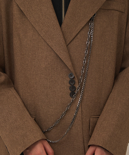 【2025.11 NEW IN】メランジカルゼテーラードジャケット(チェーン付き)