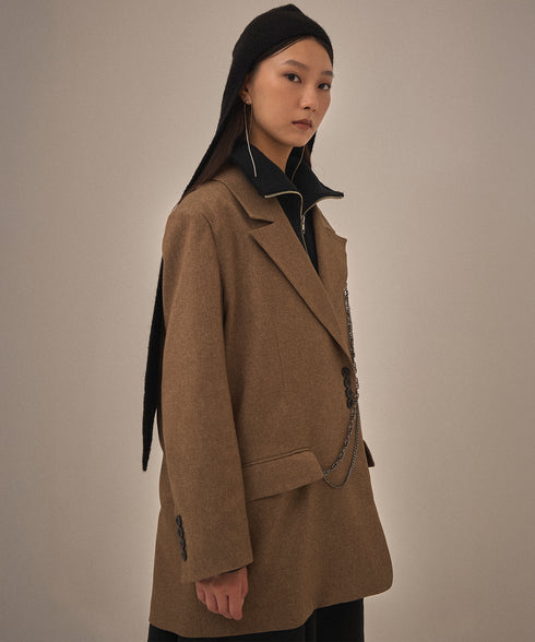 メランジカルゼテーラードジャケット(チェーンなし)