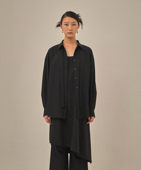 【12.8 InstaLIVE Pickup】ピンストライプ アシンメトリーキャミソール