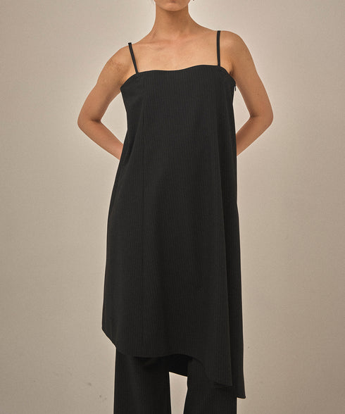 【12.8 InstaLIVE Pickup】ピンストライプ アシンメトリーキャミソール