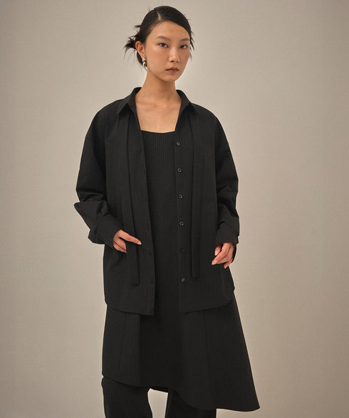 【12.8 InstaLIVE Pickup】ピンストライプ アシンメトリーキャミソール