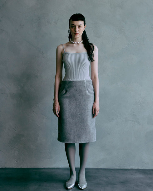 ファースカートキャミドレス