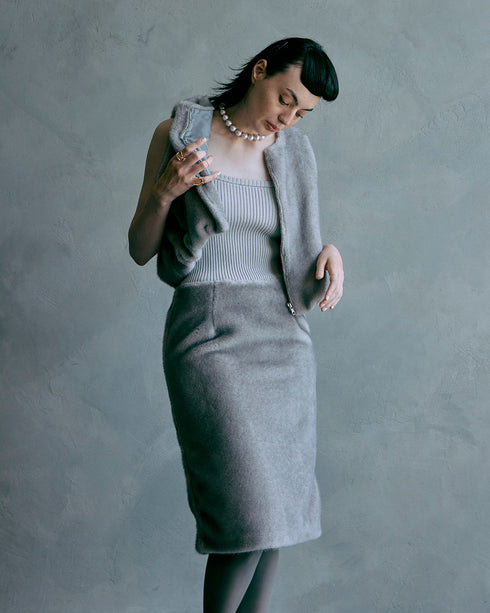 ファースカートキャミドレス