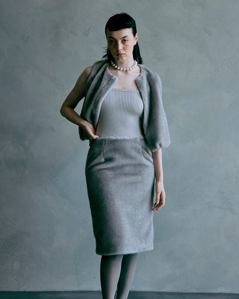 ファースカートキャミドレス