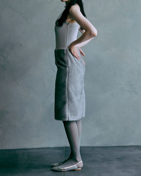 ファースカートキャミドレス