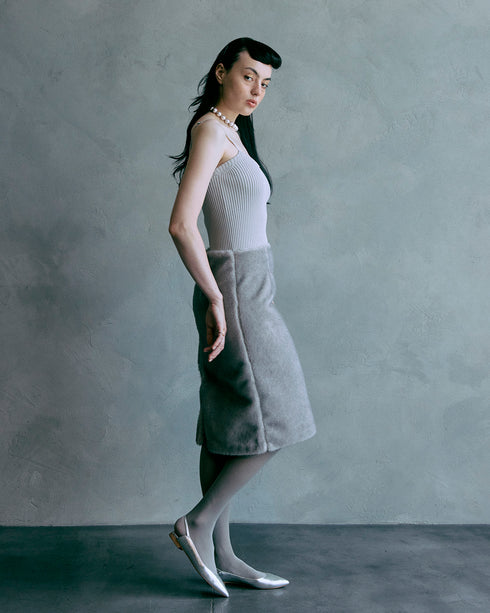 ファースカートキャミドレス