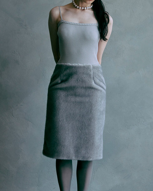 ファースカートキャミドレス