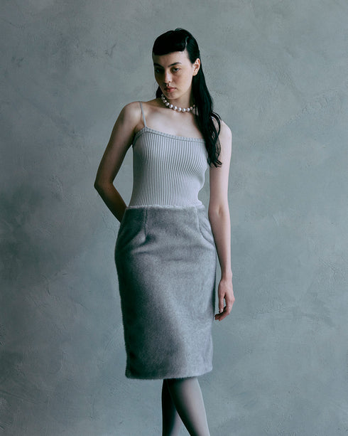 ファースカートキャミドレス