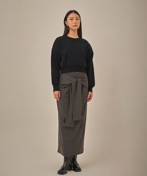 パデッドショルダーニットトップ