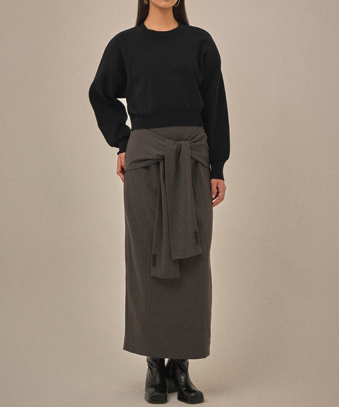 パデッドショルダーニットトップ