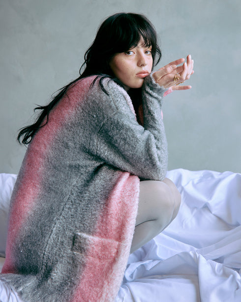 スプレープリントボリュームカーディガン