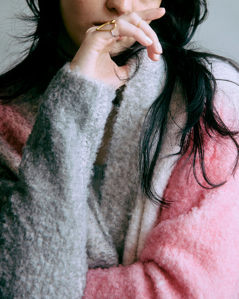 スプレープリントボリュームカーディガン