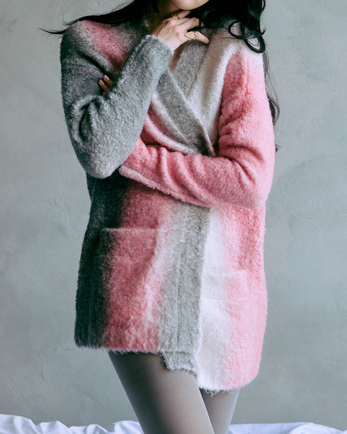 スプレープリントボリュームカーディガン