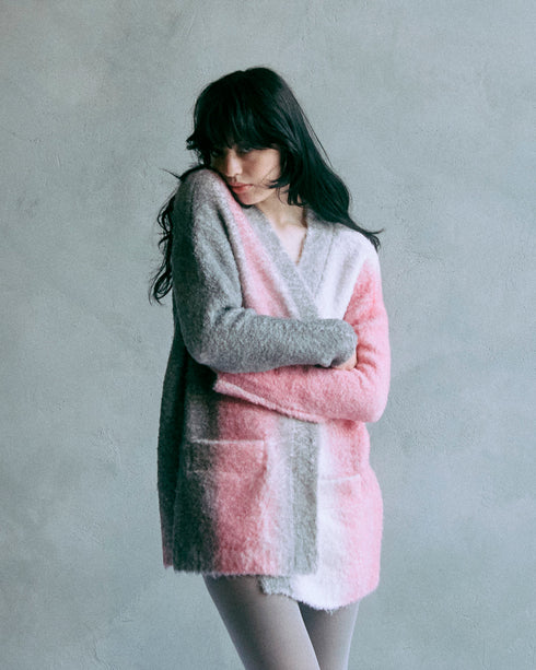 スプレープリントボリュームカーディガン