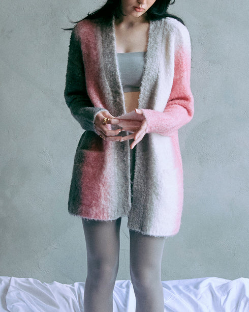 スプレープリントボリュームカーディガン