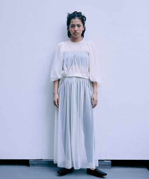 ファインチュールバルーンスリーブブラウス
