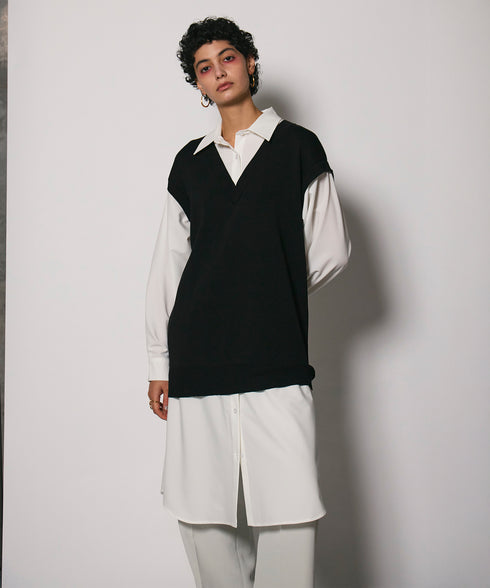 レイヤードルックニットワンピース