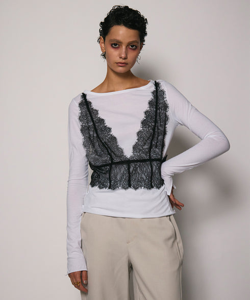 レイヤードルックレースTee