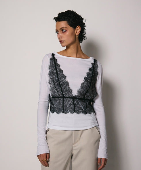 レイヤードルックレースTee